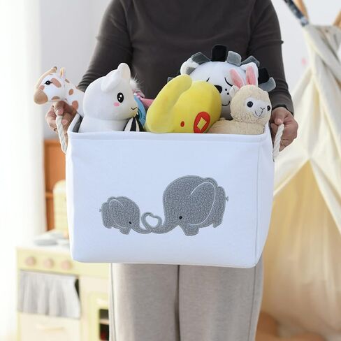 Book Basket for Kids Room, Book Storage Basket Book Organizer for Nursery Room Classroom Library Book Storage Box Collapsible Book Bins with Drawstring Closure for Cartoon Book Reading in Saudi Arabia
