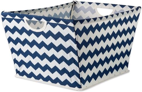 DII Collapsible Polyester Storage Bin, Trapezoid Chevron, Nautical Blue, Small in Saudi Arabia
