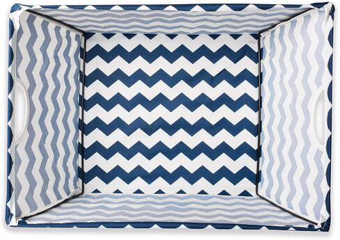 DII Collapsible Polyester Storage Bin, Trapezoid Chevron, Nautical Blue, Small in Saudi Arabia