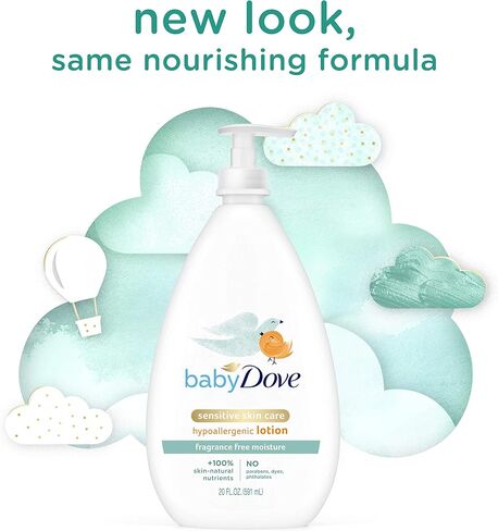 Baby Dove Face and Body Lotion for Sensitive Skin Moisture Fragrance-Free Baby Lotion 20 oz in Saudi Arabia