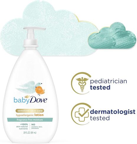 Baby Dove Face and Body Lotion for Sensitive Skin Moisture Fragrance-Free Baby Lotion 20 oz in Saudi Arabia