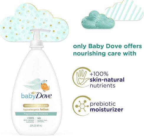 Baby Dove Face and Body Lotion for Sensitive Skin Moisture Fragrance-Free Baby Lotion 20 oz in Saudi Arabia