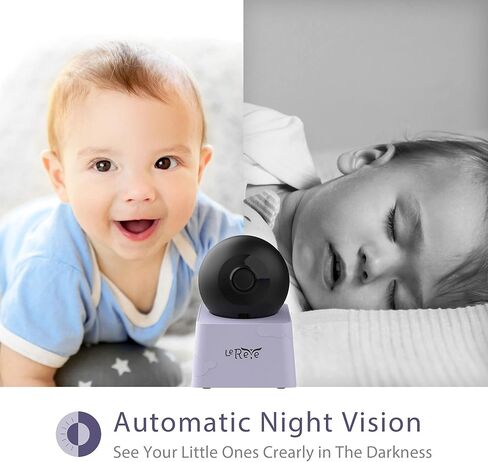 LEREVE 5" HD Low EMF Baby Monitor, Auto Noise Reduce, 2 Remote Pan Tilt Cameras, Lullaby, 2-Way Audio, ECO with Auto Voice Activation, Model: LeMove 60 in Kuwait