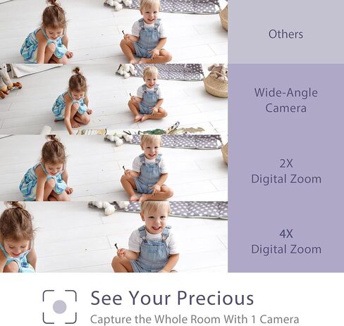 LEREVE 5" HD Low EMF Baby Monitor, Auto Noise Reduce, 2 Remote Pan Tilt Cameras, Lullaby, 2-Way Audio, ECO with Auto Voice Activation, Model: LeMove 60 in Kuwait