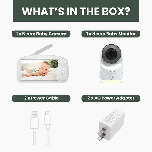 neero Video Baby Monitor No WiFi Needed - X-Large 5.5" HD Screen 900ft Range Infant Non WiFi Baby Infant Monitor with Camera and Audio No WiFi, Also Suitable for Pets, Elderly & Travel in Saudi Arabia