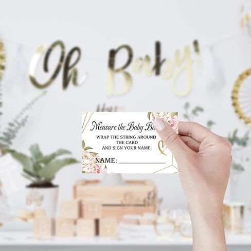 Measure Mommy's Belly Sign, Baby Shower Sign, Measure the Baby Bump How Big is Moms Belly -1 Sign and 50 Guessing Cards(9B) in Saudi Arabia