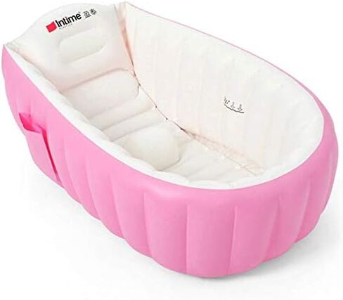 Inflatable Baby Bathtub, Kid Infant Toddler Infant Newborn Inflatable Foldable Shower Pool (Blue) in Saudi Arabia