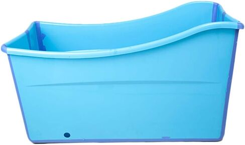Large Collapsible Foldable Toddler Bathtub Blue | from Toddler Kids Children to Petite Adult-Plastic Adult Ice Bathtub-Portable Travel Bath Tub-Folds Flat for Compact Storage in Saudi Arabia