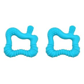Green Sprouts Silicone Molar Teether, 12mo+, Platinum-Cured Silicone, Sterilizer Safe, Tested for Hormones - Light Blueberry