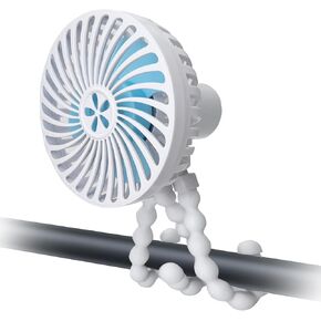 RUN HELIX Portable Stroller Fan with Flexible Tripod Clip-on for Baby,3-Speed Handheld Fan with USB Rechargeable Fan Battery Operated, Clip On Fan for Car Seat Crib Bike Treadmill,Black