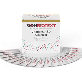 A and D Ointment by Sion Biotext Baby Diaper Rash Vitamin A + D Original Healing Cream Medical Moisturizer Intensive Therapy for Dry & Irritated Skin, Cuts, Burns Soothing Baby Care 144 Packets