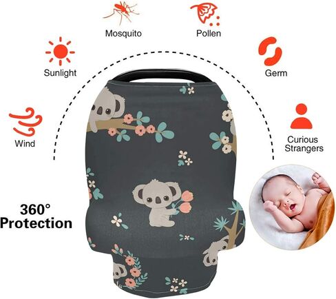 Tropical Animals Nursing Cover for Breastfeeding Super Soft Cotton Coloring Lions Multi Use for Baby Car Seat Covers Canopy Cover Scarf Light Blanket Stroller Cover in Kuwait