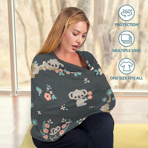 Tropical Animals Nursing Cover for Breastfeeding Super Soft Cotton Coloring Lions Multi Use for Baby Car Seat Covers Canopy Cover Scarf Light Blanket Stroller Cover in Kuwait