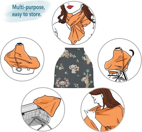 Tropical Animals Nursing Cover for Breastfeeding Super Soft Cotton Coloring Lions Multi Use for Baby Car Seat Covers Canopy Cover Scarf Light Blanket Stroller Cover in Kuwait