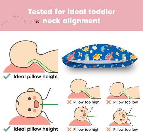 KeaBabies Toddler Pillow with Pillowcase - 13x18 My Little Dreamy Pillow - Organic Cotton Toddler Pillows for Sleeping, Kids Pillow, Travel Pillows for Sleeping, Mini Pillow, Toddler Bed Pillows in Saudi Arabia