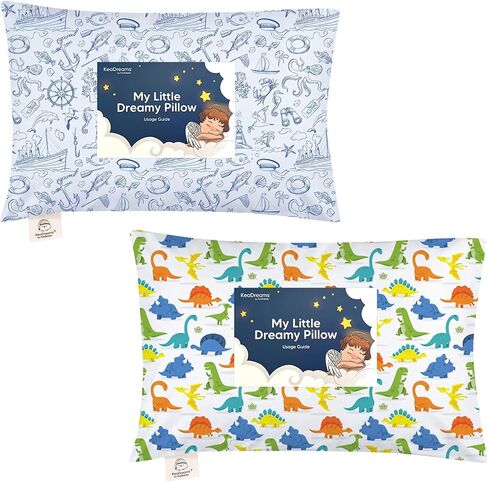KeaBabies Toddler Pillow with Pillowcase and Toddler Pillowcase for 13X18 Pillow - 13X18 Soft Organic Cotton Toddler Pillows for Sleeping - Organic Toddler Pillow Case for Boy, Kids in Saudi Arabia