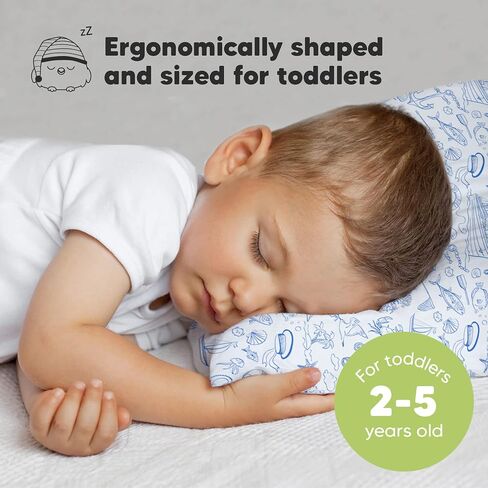 KeaBabies Toddler Pillow with Pillowcase and Toddler Pillowcase for 13X18 Pillow - 13X18 Soft Organic Cotton Toddler Pillows for Sleeping - Organic Toddler Pillow Case for Boy, Kids in Saudi Arabia