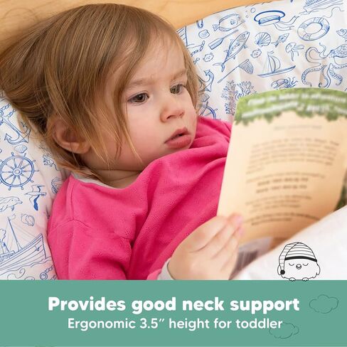 KeaBabies Toddler Pillow with Pillowcase and Toddler Pillowcase for 13X18 Pillow - 13X18 Soft Organic Cotton Toddler Pillows for Sleeping - Organic Toddler Pillow Case for Boy, Kids in Saudi Arabia