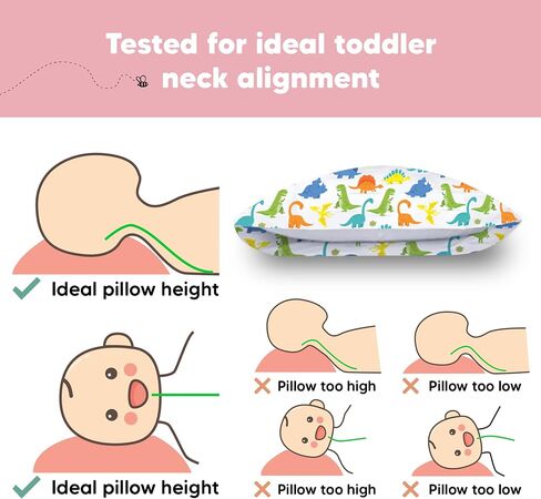 KeaBabies Toddler Pillow with Pillowcase and Toddler Pillowcase for 13X18 Pillow - 13X18 Soft Organic Cotton Toddler Pillows for Sleeping - Organic Toddler Pillow Case for Boy, Kids in Saudi Arabia