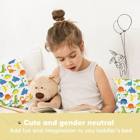 KeaBabies Toddler Pillow with Pillowcase and Toddler Pillowcase for 13X18 Pillow - 13X18 Soft Organic Cotton Toddler Pillows for Sleeping - Organic Toddler Pillow Case for Boy, Kids in Saudi Arabia