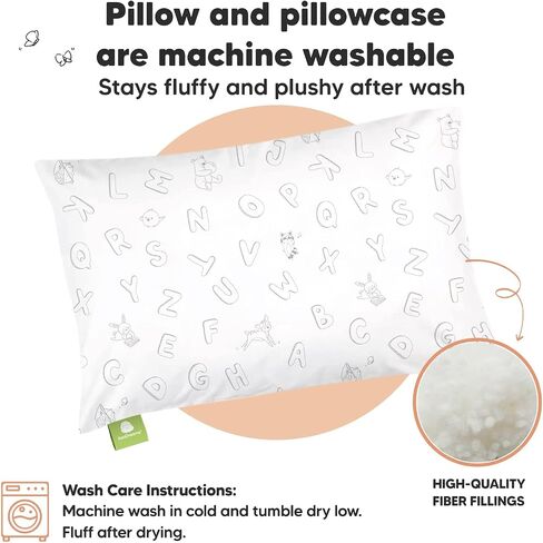 KeaBabies Toddler Pillow with Pillowcase - 13x18 My Little Dreamy Pillow - Organic Cotton Toddler Pillows for Sleeping, Kids Pillow, Travel Pillows for Sleeping, Mini Pillow, Toddler Bed Pillows in Saudi Arabia