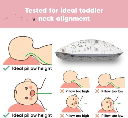 KeaBabies Toddler Pillow with Pillowcase - 13x18 My Little Dreamy Pillow - Organic Cotton Toddler Pillows for Sleeping, Kids Pillow, Travel Pillows for Sleeping, Mini Pillow, Toddler Bed Pillows in Saudi Arabia