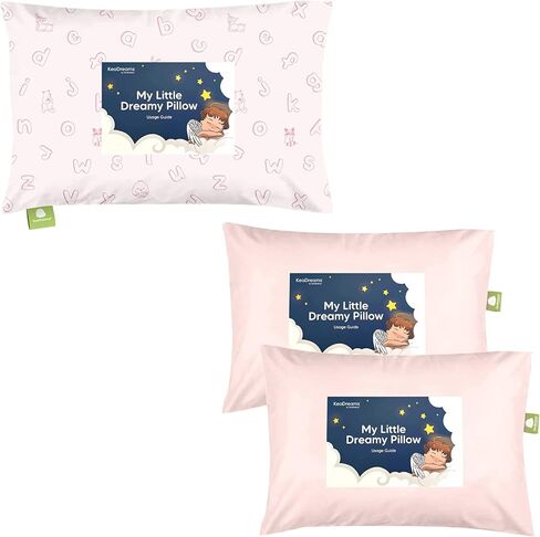 KeaBabies Toddler Pillow with Pillowcase and 2-Pack Toddler Pillow - 13x18 My Little Dreamy Pillow - Soft Organic Cotton Toddler Pillows for Sleeping in Saudi Arabia