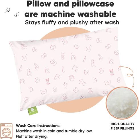 KeaBabies Toddler Pillow with Pillowcase and 2-Pack Toddler Pillow - 13x18 My Little Dreamy Pillow - Soft Organic Cotton Toddler Pillows for Sleeping in Saudi Arabia