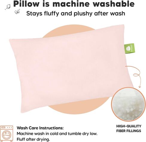 KeaBabies Toddler Pillow with Pillowcase and 2-Pack Toddler Pillow - 13x18 My Little Dreamy Pillow - Soft Organic Cotton Toddler Pillows for Sleeping in Saudi Arabia