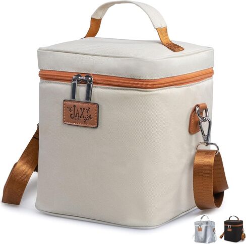 Jax 2020 Breastmilk Cooler Bag - Breastmilk Storage Container for 6 Tall Bottles or Breastmilk Storage Bags - Keeps Breast Milk Storing Bags or Formula Cold - Shoulder Bag, Mesh Pocket for Ice Pack in Saudi Arabia