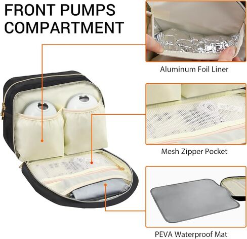 PIIOSER Wearable Breast Pump Bag with Ice Pack, Compatible with Wearable Breast Pumps & Accessories - Portable Pumps Carrying Case for Nursing & Working Moms, Black in Saudi Arabia