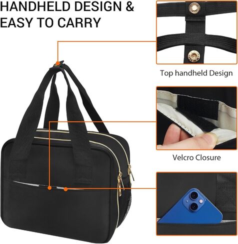 PIIOSER Wearable Breast Pump Bag with Ice Pack, Compatible with Wearable Breast Pumps & Accessories - Portable Pumps Carrying Case for Nursing & Working Moms, Black in Saudi Arabia