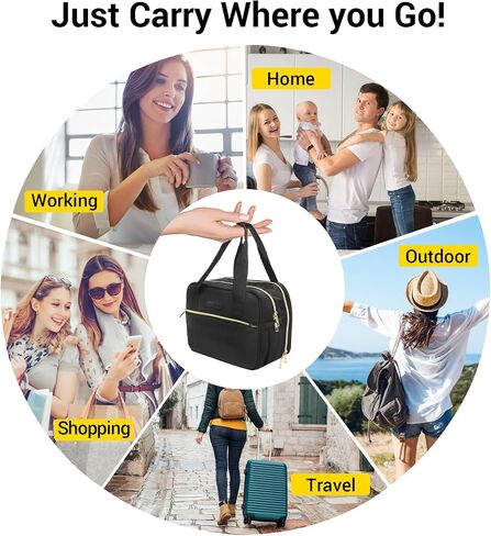 PIIOSER Wearable Breast Pump Bag with Ice Pack, Compatible with Wearable Breast Pumps & Accessories - Portable Pumps Carrying Case for Nursing & Working Moms, Black in Saudi Arabia