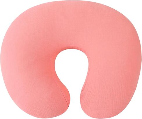 Onacosht Muslin Nursing Pillow Cover Soft 100% Cotton Feeding Pillow Slipcover Fits Standard Infant Nursing Pillow for Baby Boy and Girl, Fog in Saudi Arabia