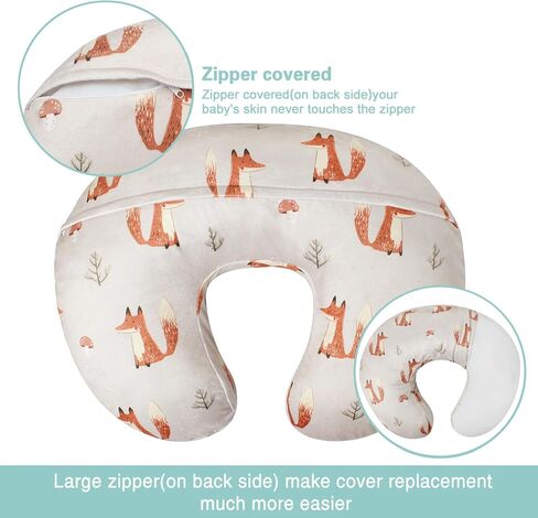 OWLOWLA Nursing Pillow Cover,Minky Breastfeeding Pillow Cover Fits Original Nursing Pillow Baby Boy Girl(Elephant) in Kuwait