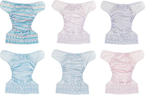 Simple Being Reusable Cloth Diapers, Double Gusset, One Size Adjustable, Washable Soft Absorbent, Waterproof Cover, Eco-Friendly Unisex Baby Girl Boy, six 4-Layers Microfiber Inserts (Forest) in Kuwait