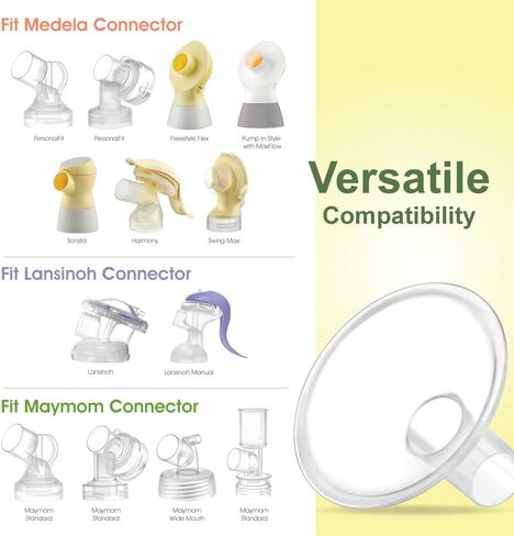 Maymom MyFit Crater Series 10 mm Two-Piece Design Small Breastshield Compatible with Medela Breast Pumps; Not Original Medela Pump Parts; Replace Medela Shields; Fit MaxFlow Flex Connector; 2pc in Kuwait