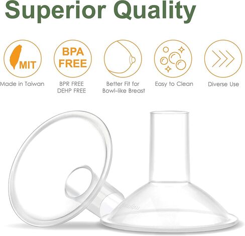 Maymom MyFit Crater Series 10 mm Two-Piece Design Small Breastshield Compatible with Medela Breast Pumps; Not Original Medela Pump Parts; Replace Medela Shields; Fit MaxFlow Flex Connector; 2pc in Kuwait