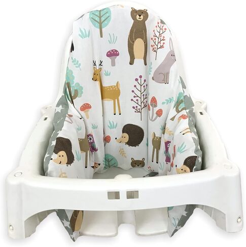 Cover– Washable & Reversible Cotton Cushion Cover for IKEA High Chair Accessories, Compatible with Antilop,Only Cover! (Brown Rainbow) in Saudi Arabia