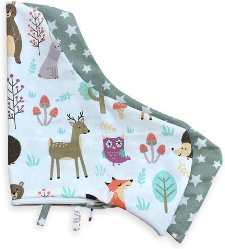 Cover– Washable & Reversible Cotton Cushion Cover for IKEA High Chair Accessories, Compatible with Antilop,Only Cover! (Brown Rainbow) in Saudi Arabia