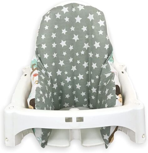 Cover– Washable & Reversible Cotton Cushion Cover for IKEA High Chair Accessories, Compatible with Antilop,Only Cover! (Brown Rainbow) in Saudi Arabia
