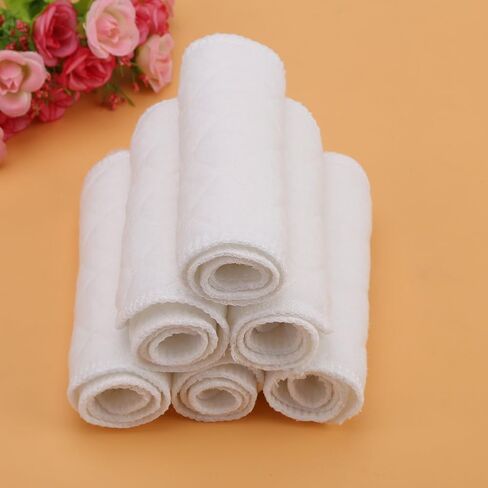 Baby Cloth Diaper, 10pcs Soft&Breathable Baby Toddler Cotton Modern Cloth Diaper Nappy Liners Insert(Insert 3 Layers) in Saudi Arabia