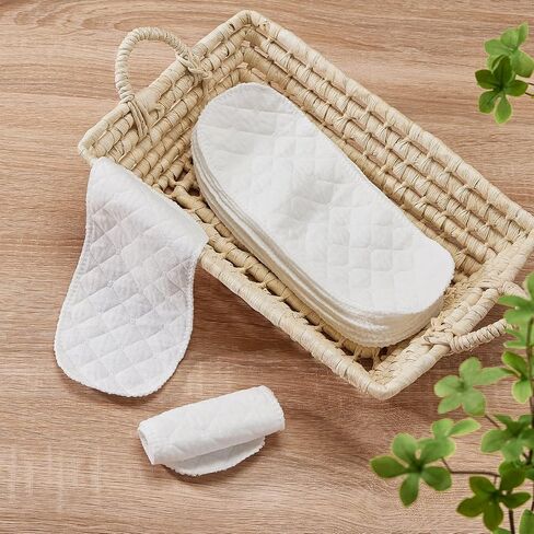 10PCS Three-Layers Cotton Diaper Reusable Solid Casual Infant Baby Cloth Diaper Covers Nappy Liners Insert (Three Layers - S, 30x11cm / 11.81x4.33in) in Saudi Arabia