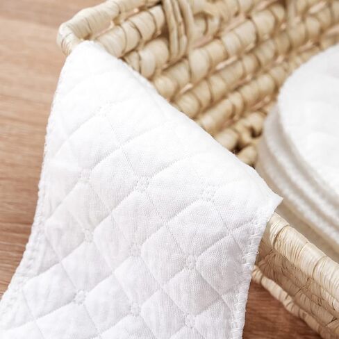 10PCS Three-Layers Cotton Diaper Reusable Solid Casual Infant Baby Cloth Diaper Covers Nappy Liners Insert (Three Layers - S, 30x11cm / 11.81x4.33in) in Saudi Arabia