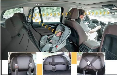 Baby Car Mirror Rear View - 360 ° Adjustable Extra Wide Crystal Clear & Shatterproof Car Seat Mirror | Back Seat Baby Essentials to See Rear Facing Infants, Babies, Kids, Child & New born in Kuwait