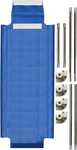 اكريمت سرير قيلولة ممتاز قابل للتكديس (انابيب من الستانلس ستيل) (سرير ازرق واقدام رمادية) (وحدة واحدة) in Kuwait