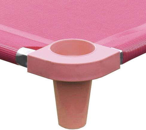Acrimet Premium Stackable Nap Cot (Stainless Steel Tubes) (Pink Cot - Pink Feet) (1 Unit) in Saudi Arabia