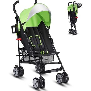HONEY JOY Baby Lightweight Stroller, Compact Travel Stroller for Airplane, Adjustable Backrest & Canopy, 5-Point Harness, Cup Holder, Storage Basket, Foldable Umbrella Stroller for Toddlers (Black) in Saudi Arabia