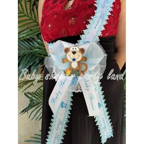 Baby Shower for Boy, Mom to Be It's a Boy Sash Monkey Safari Blue Ribbon Corsage Noah's in Kuwait