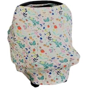 Car Seat Canopy Infant Carseat Canopy, Nursing Breastfeeding Cover, Stretchy Carrier Covers for Stroller/High ChairMulti Use Baby Breastfeeding Covers, Boys and Girls Shower Gifts (Flower) in Saudi Arabia